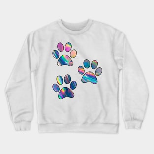 Holographic Paw Prints Crewneck Sweatshirt